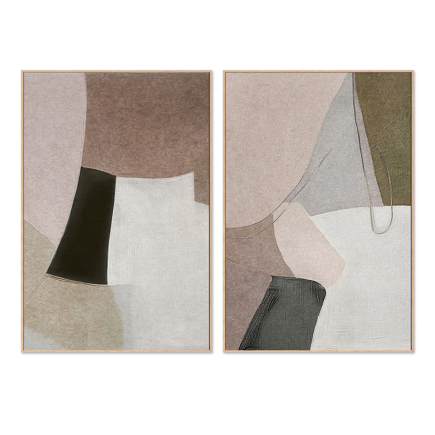 wall-art-print-canvas-poster-framed-Wonder Brown Tones, Style A & B, Set Of 2 , By Alma-4
