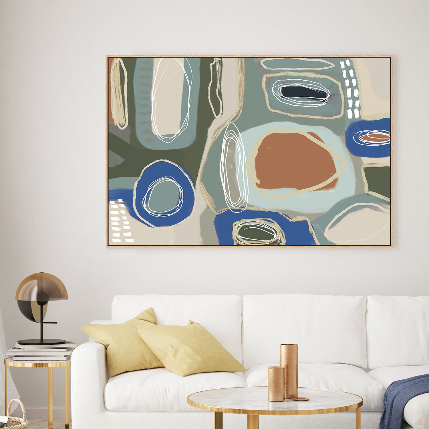 wall-art-print-canvas-poster-framed-Wondering, Blue and Green-2