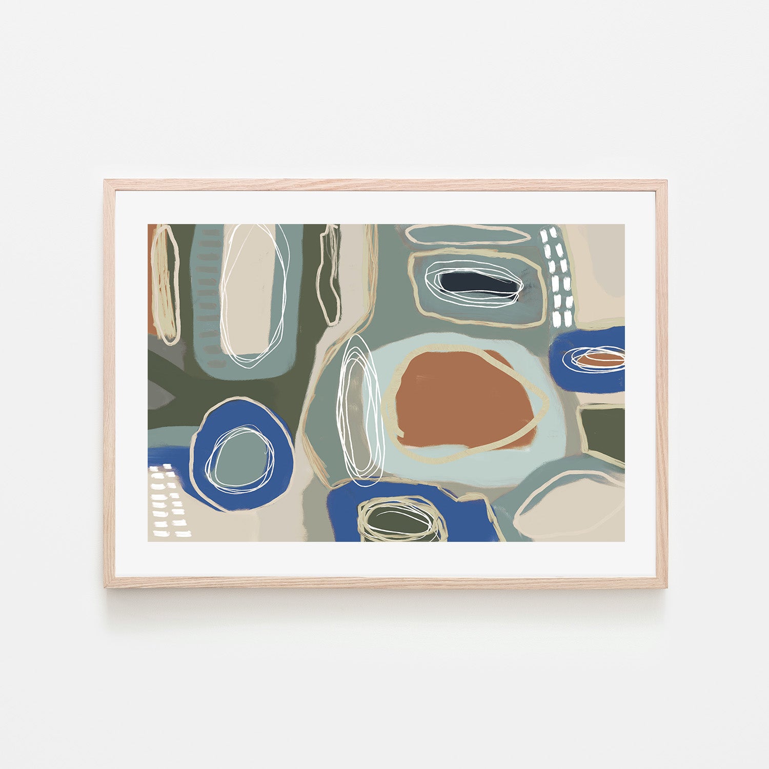 wall-art-print-canvas-poster-framed-Wondering, Blue and Green-6