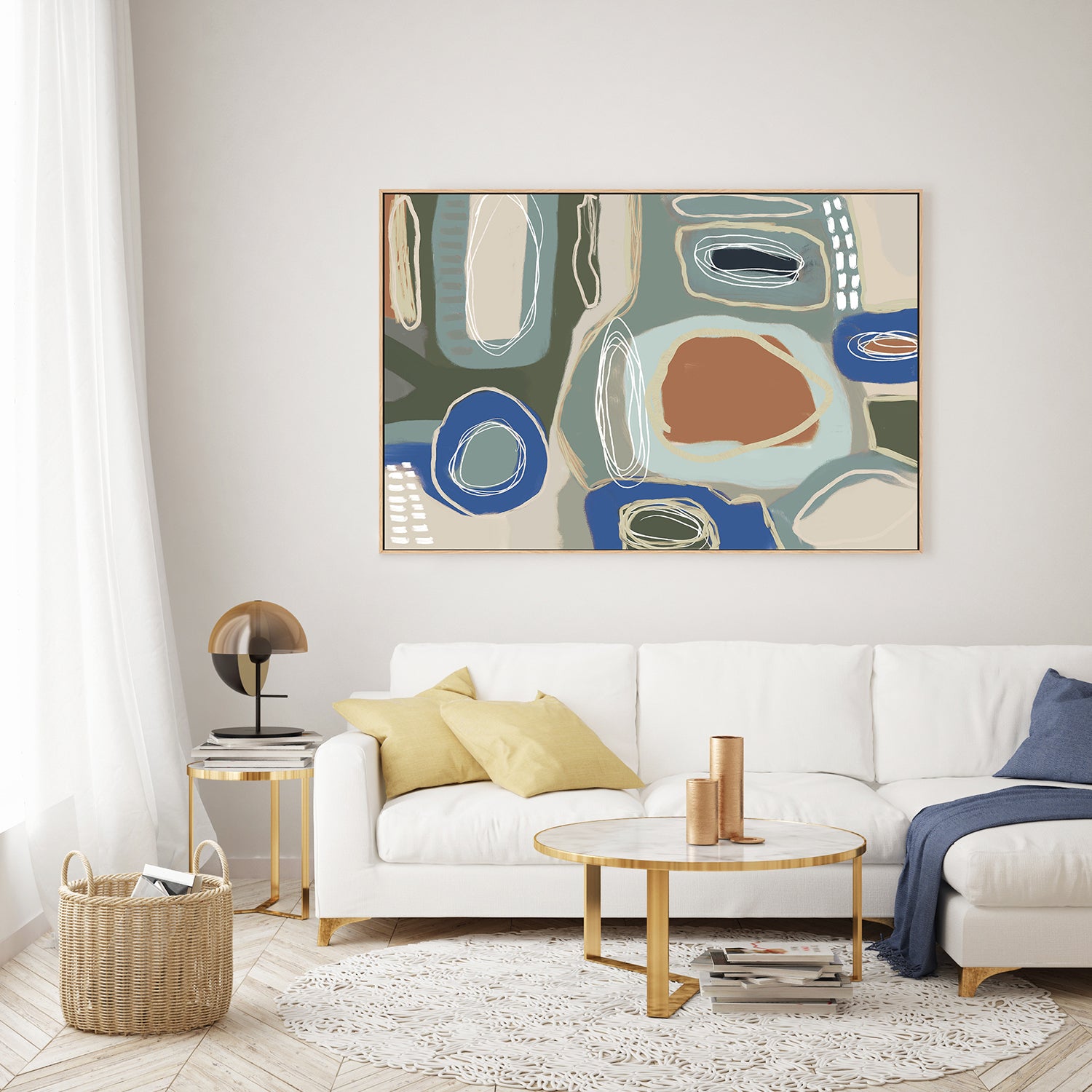 wall-art-print-canvas-poster-framed-Wondering, Blue and Green-7