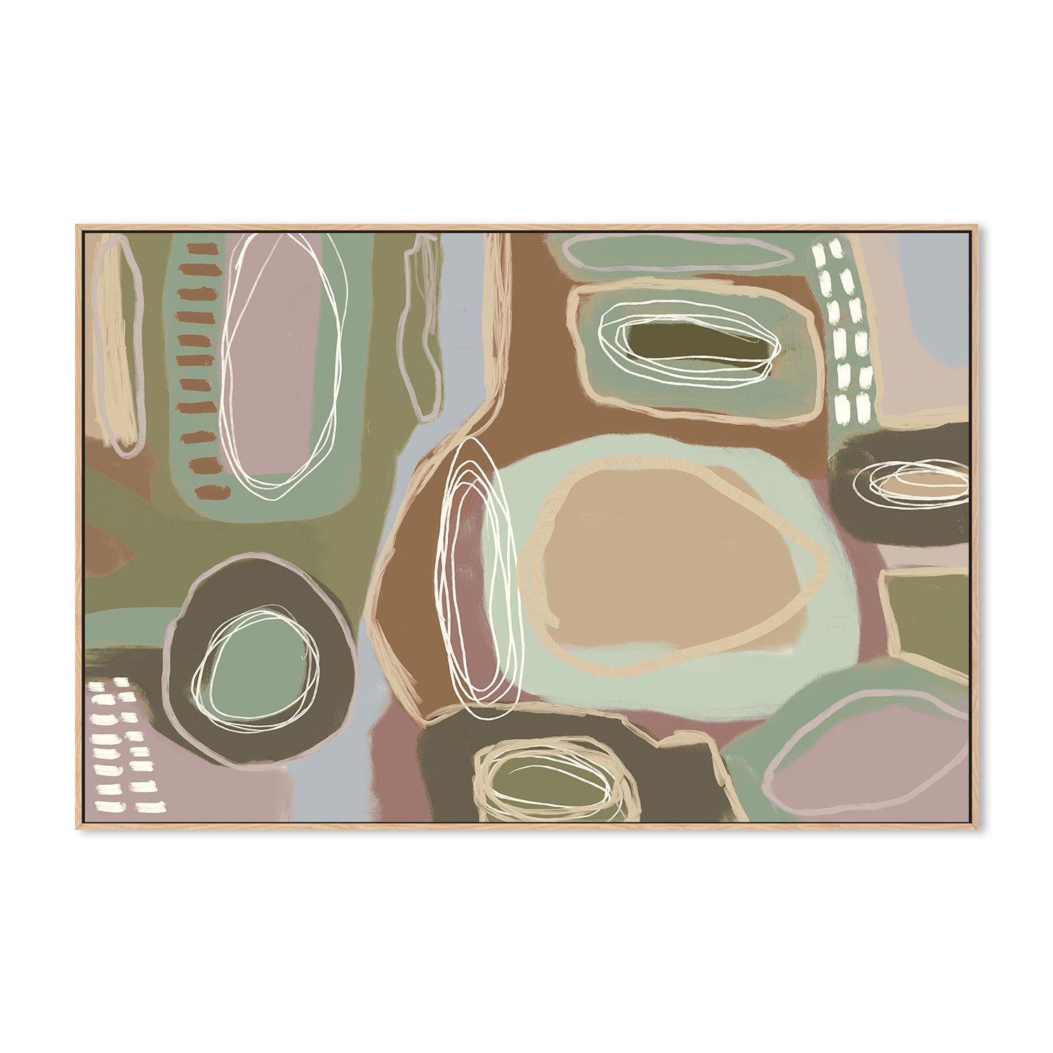 wall-art-print-canvas-poster-framed-Wondering, Brown and Green, Pastel-4