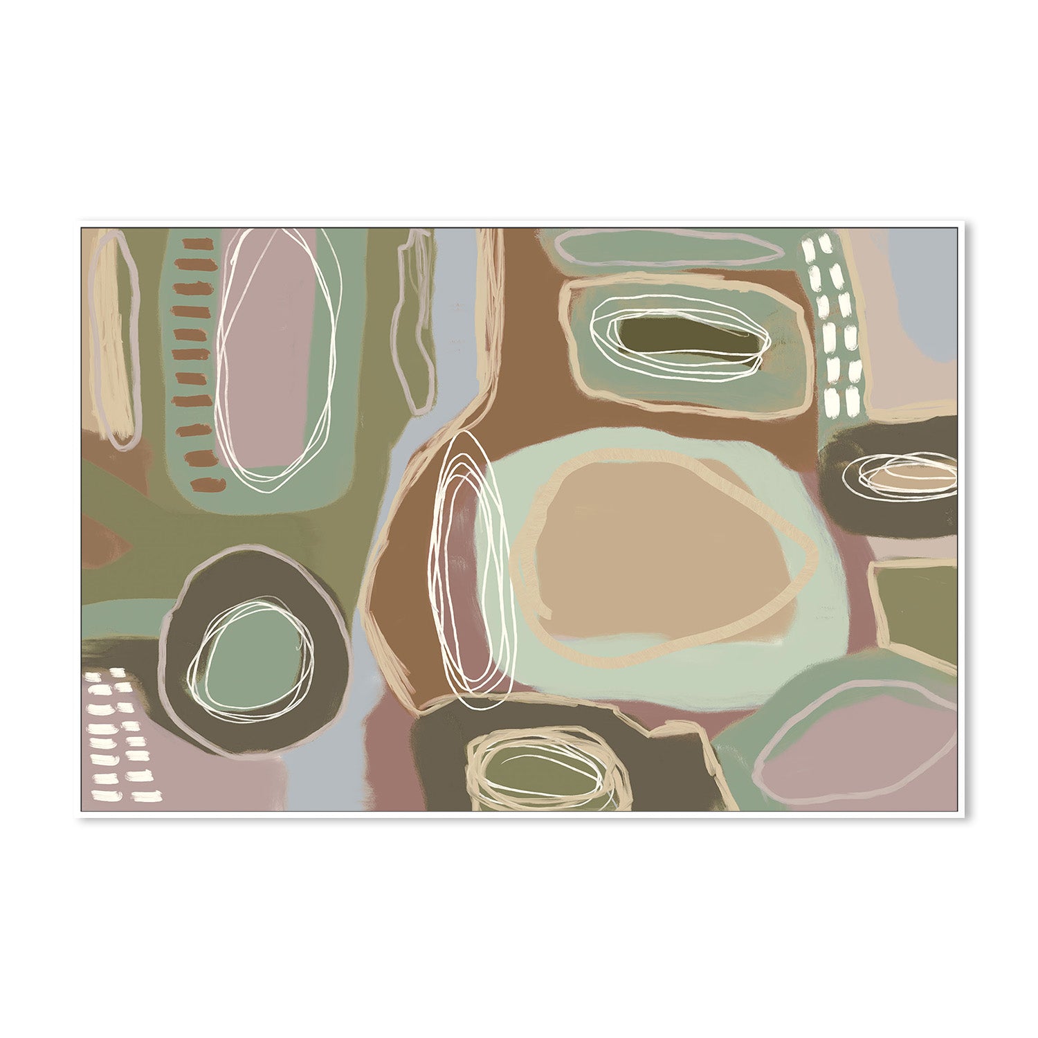 wall-art-print-canvas-poster-framed-Wondering, Brown and Green, Pastel-5