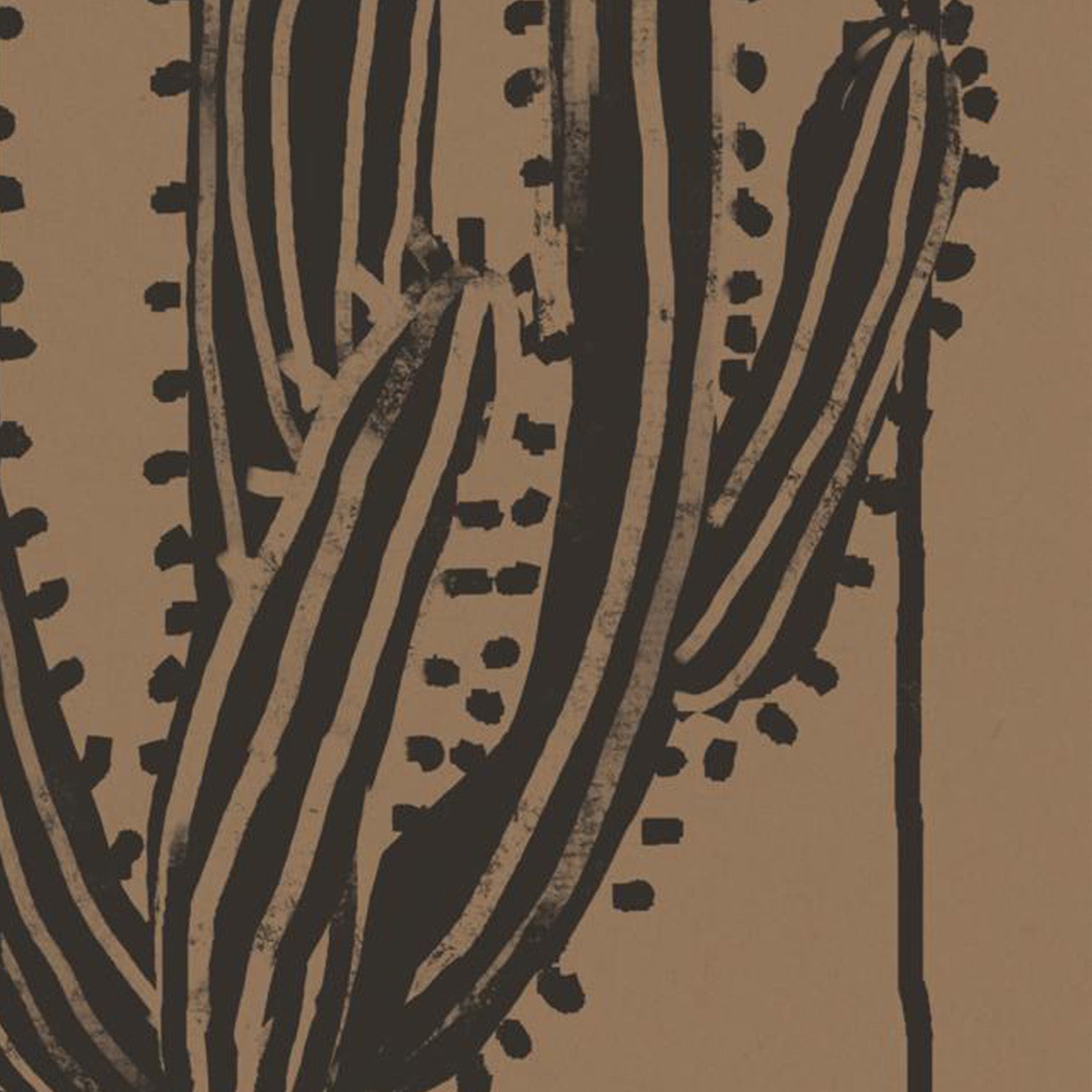 wall-art-print-canvas-poster-framed-Woodcut Cactus , Style B, Natural-11