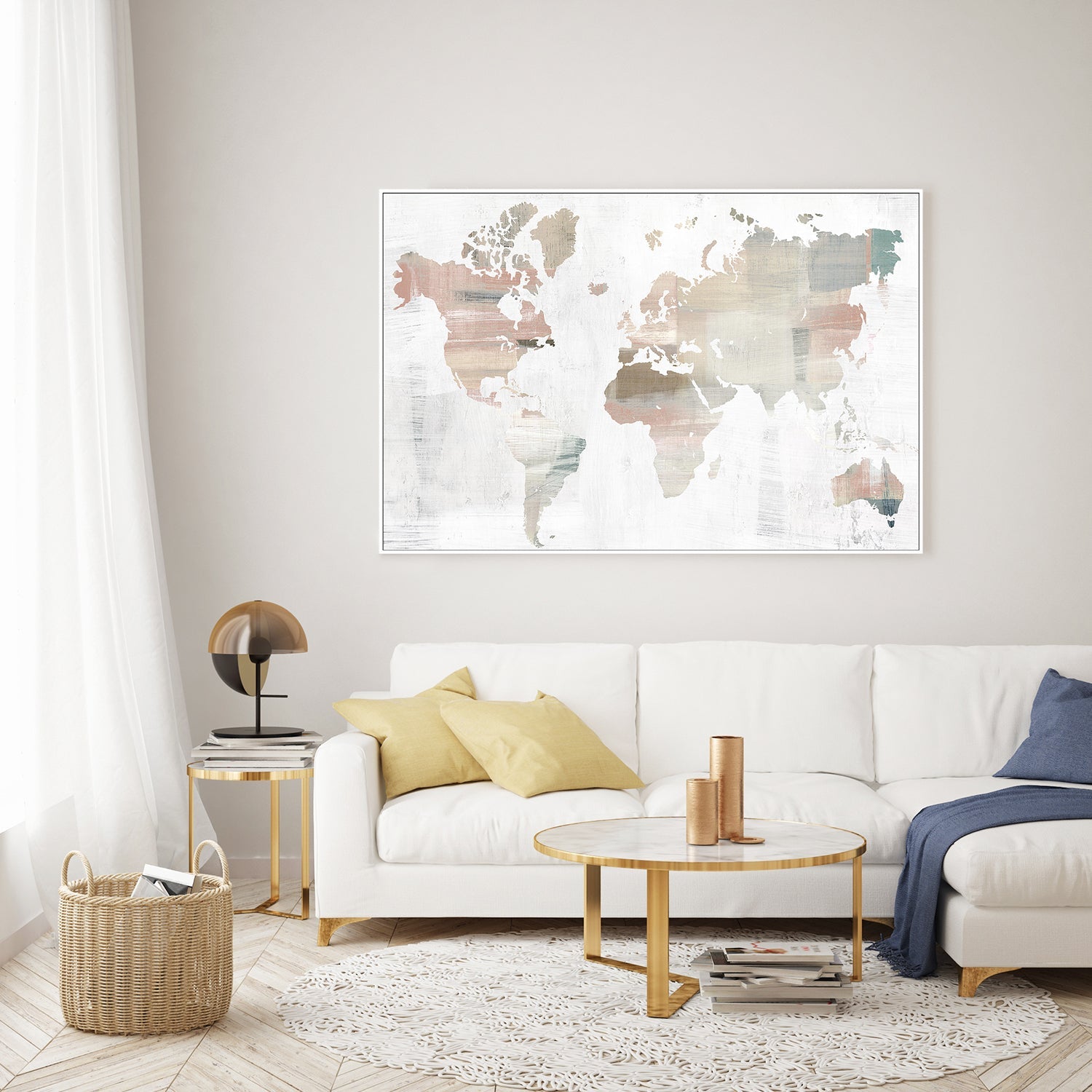 wall-art-print-canvas-poster-framed-World Traveler's Map , By Isabelle Z-7