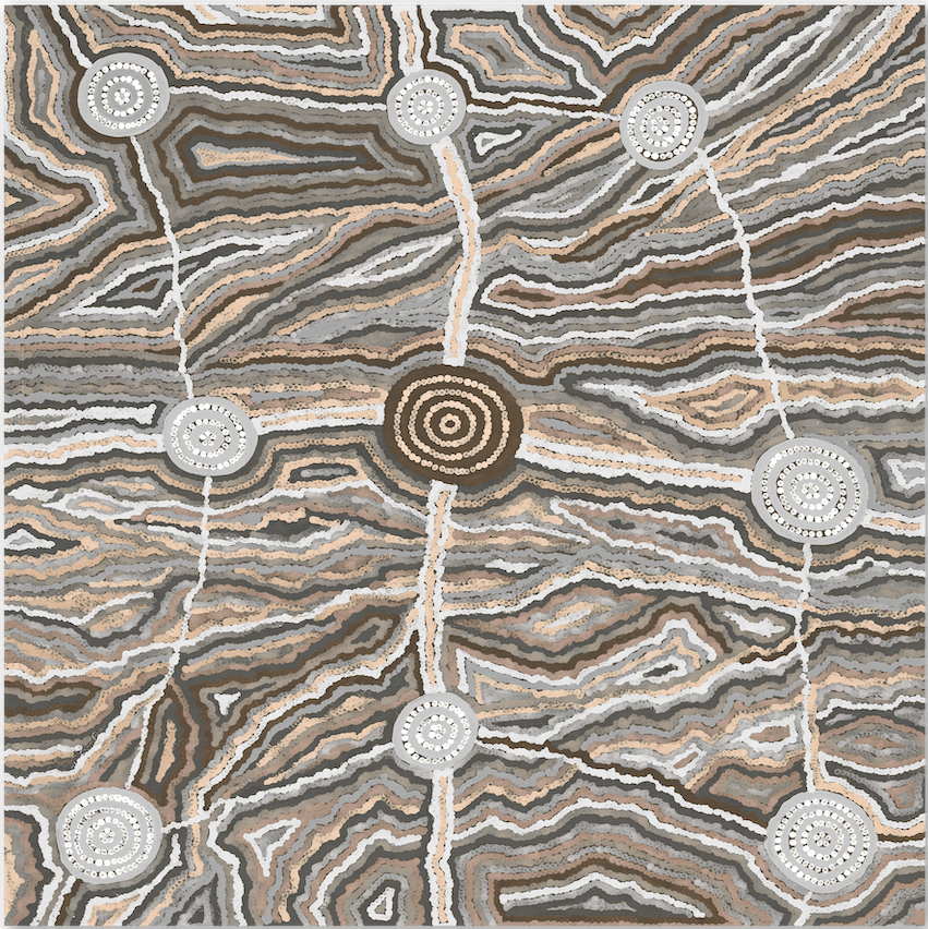 wall-art-print-canvas-poster-framed-Worm Dreaming, Brown Tones, By Khatija Possum , By Khatija Possum-GIOIA-WALL-ART