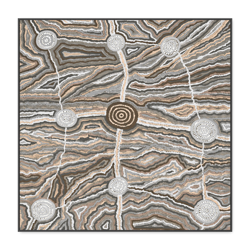 wall-art-print-canvas-poster-framed-Worm Dreaming, Brown Tones, By Khatija Possum , By Khatija Possum-GIOIA-WALL-ART