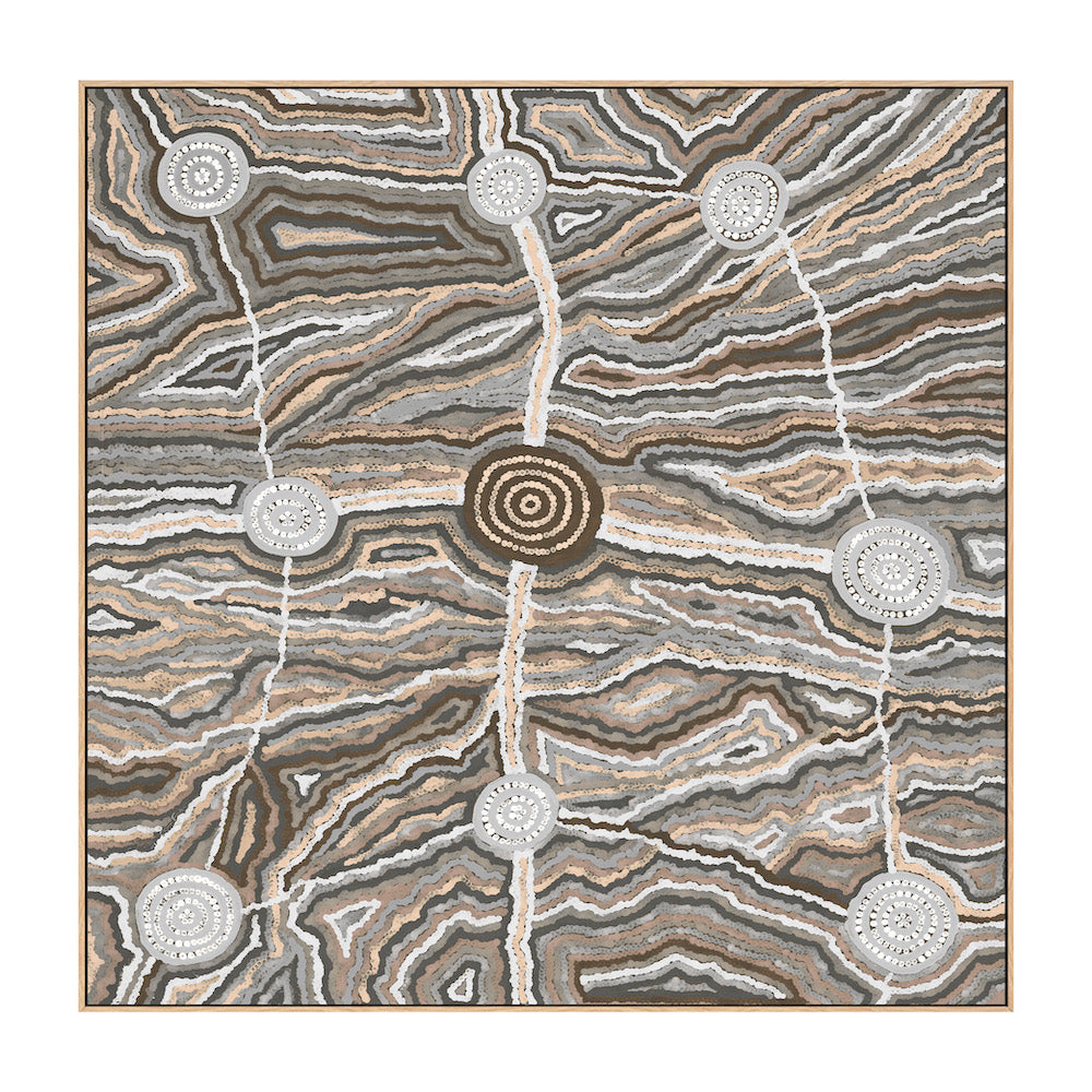 wall-art-print-canvas-poster-framed-Worm Dreaming, Brown Tones, By Khatija Possum , By Khatija Possum-GIOIA-WALL-ART