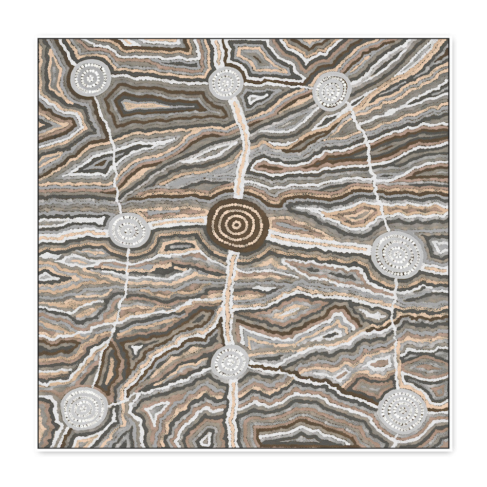 wall-art-print-canvas-poster-framed-Worm Dreaming, Brown Tones, By Khatija Possum , By Khatija Possum-GIOIA-WALL-ART