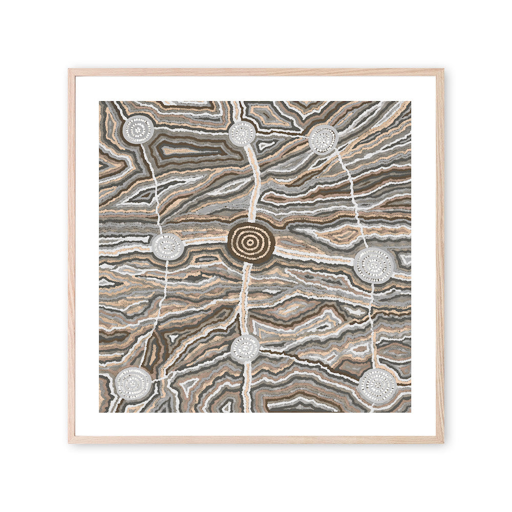 wall-art-print-canvas-poster-framed-Worm Dreaming, Brown Tones, By Khatija Possum , By Khatija Possum-GIOIA-WALL-ART