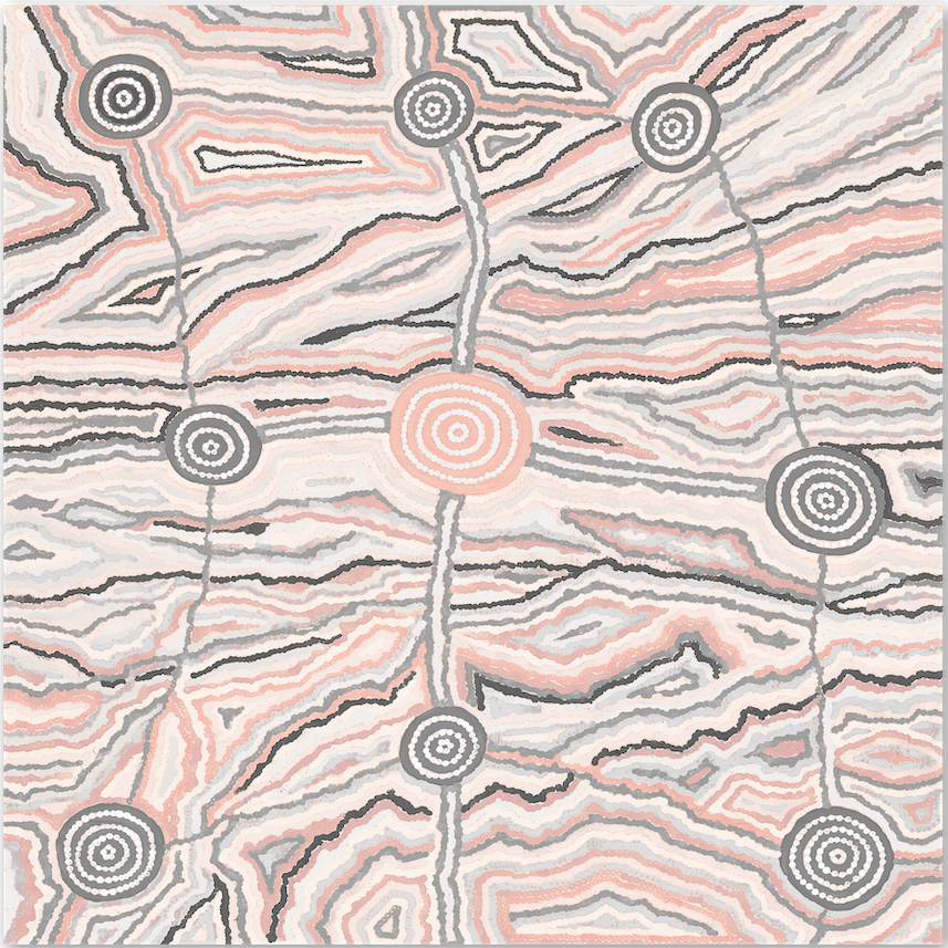 wall-art-print-canvas-poster-framed-Worm Dreaming, Pink Tones, By Khatija Possum , By Khatija Possum-GIOIA-WALL-ART