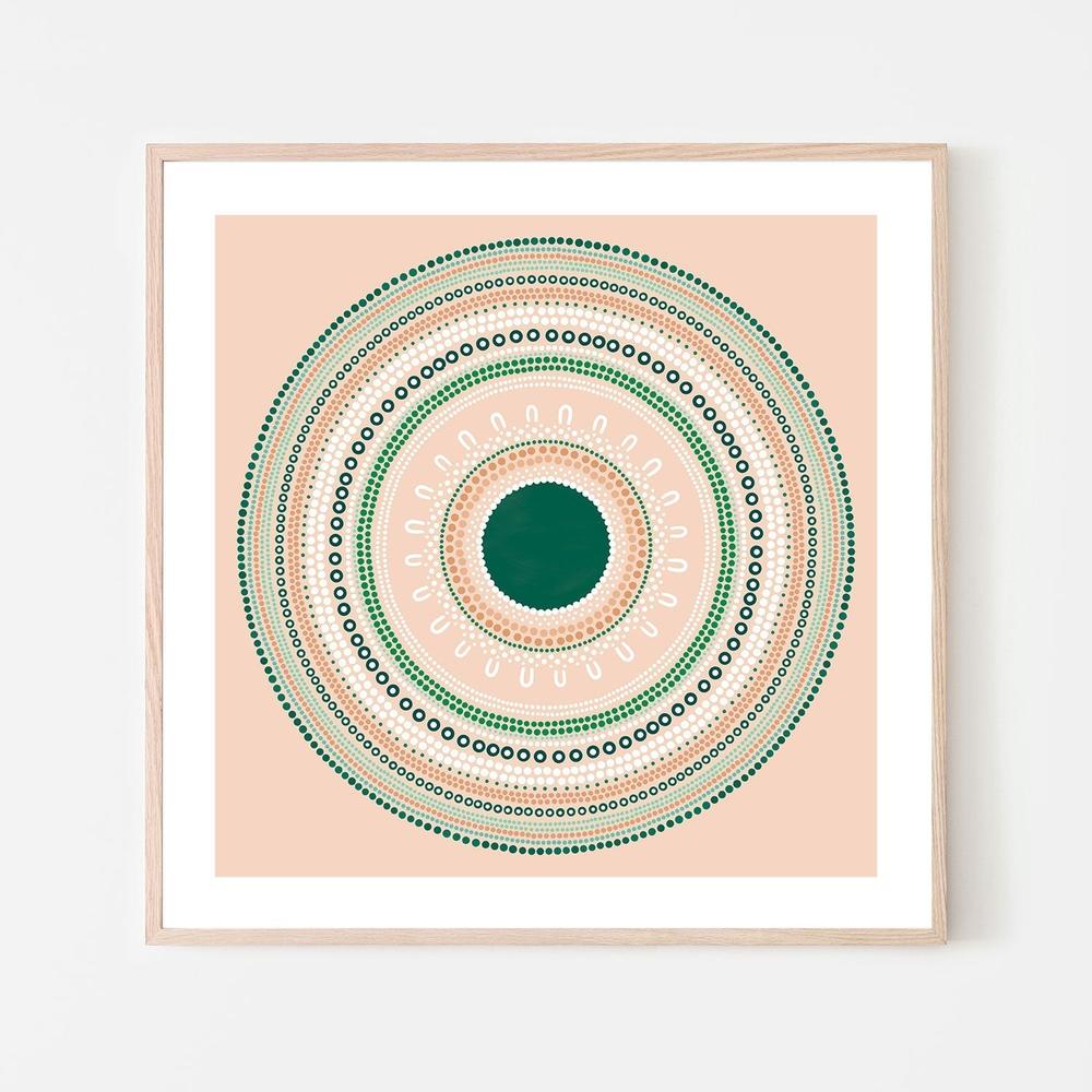 wall-art-print-canvas-poster-framed-Yarning Circle Gathering, Green, Style B-by-Sherri Cummins-Gioia Wall Art