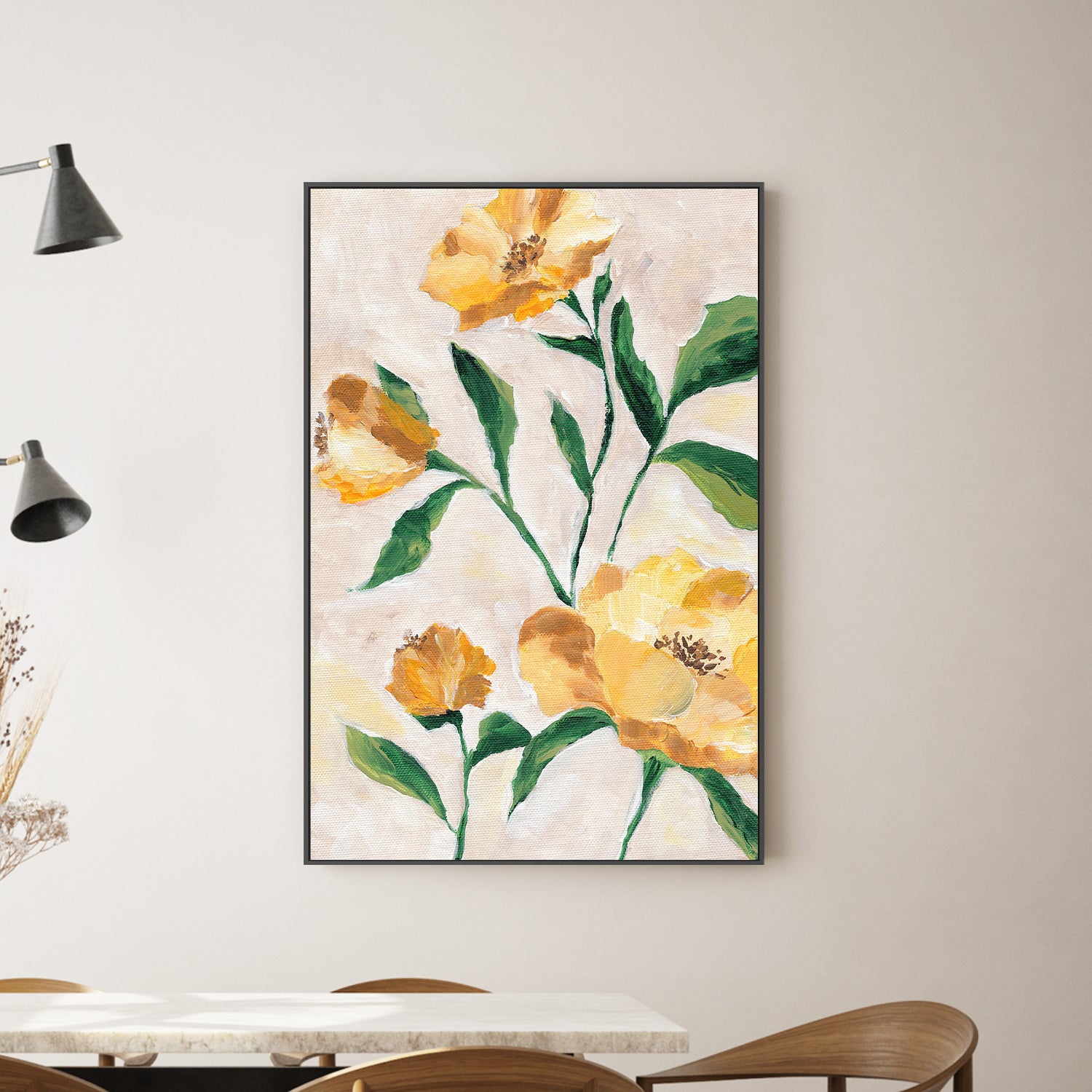 wall-art-print-canvas-poster-framed-Yellow Camellia , By Nikita Jariwala-2