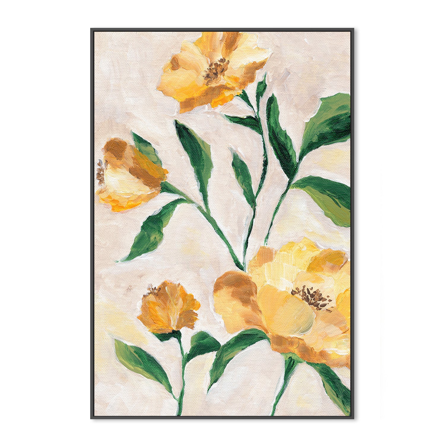 wall-art-print-canvas-poster-framed-Yellow Camellia , By Nikita Jariwala-3