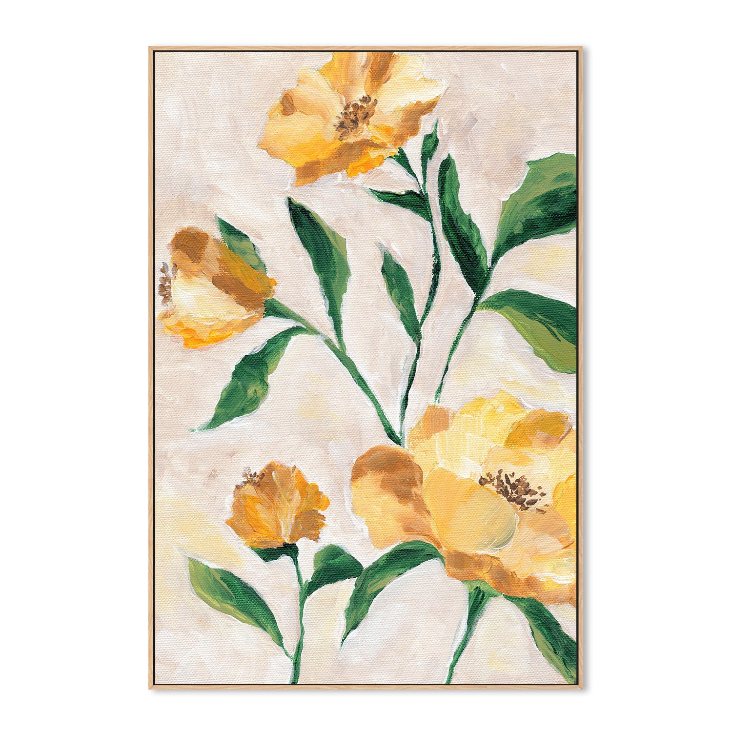 wall-art-print-canvas-poster-framed-Yellow Camellia , By Nikita Jariwala-4