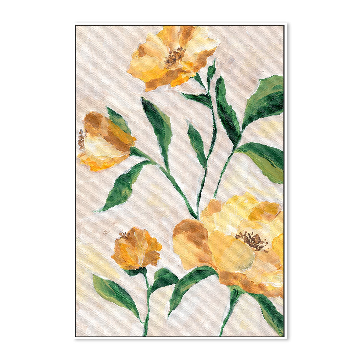 wall-art-print-canvas-poster-framed-Yellow Camellia , By Nikita Jariwala-5