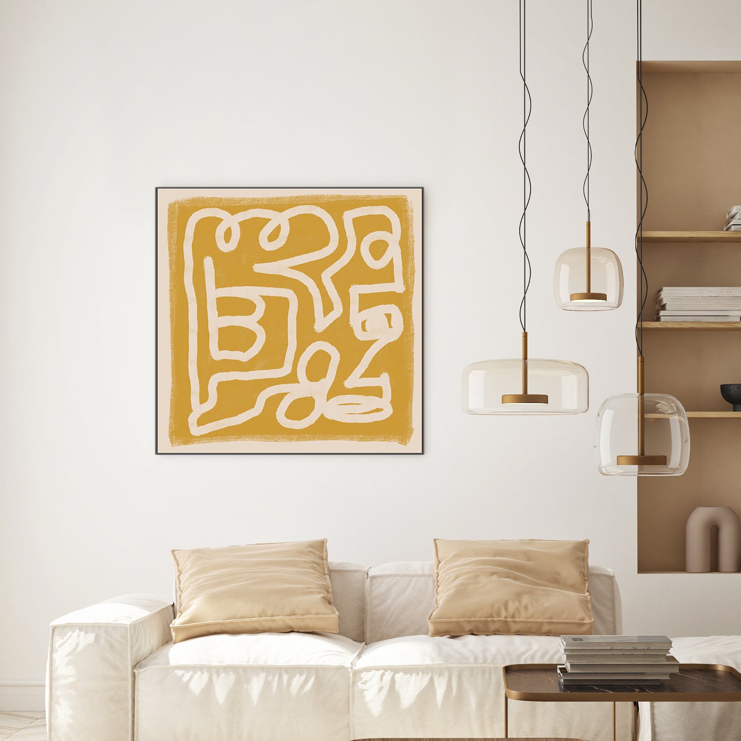 wall-art-print-canvas-poster-framed-Yellow Scribble , By Sharyn Bursic-2