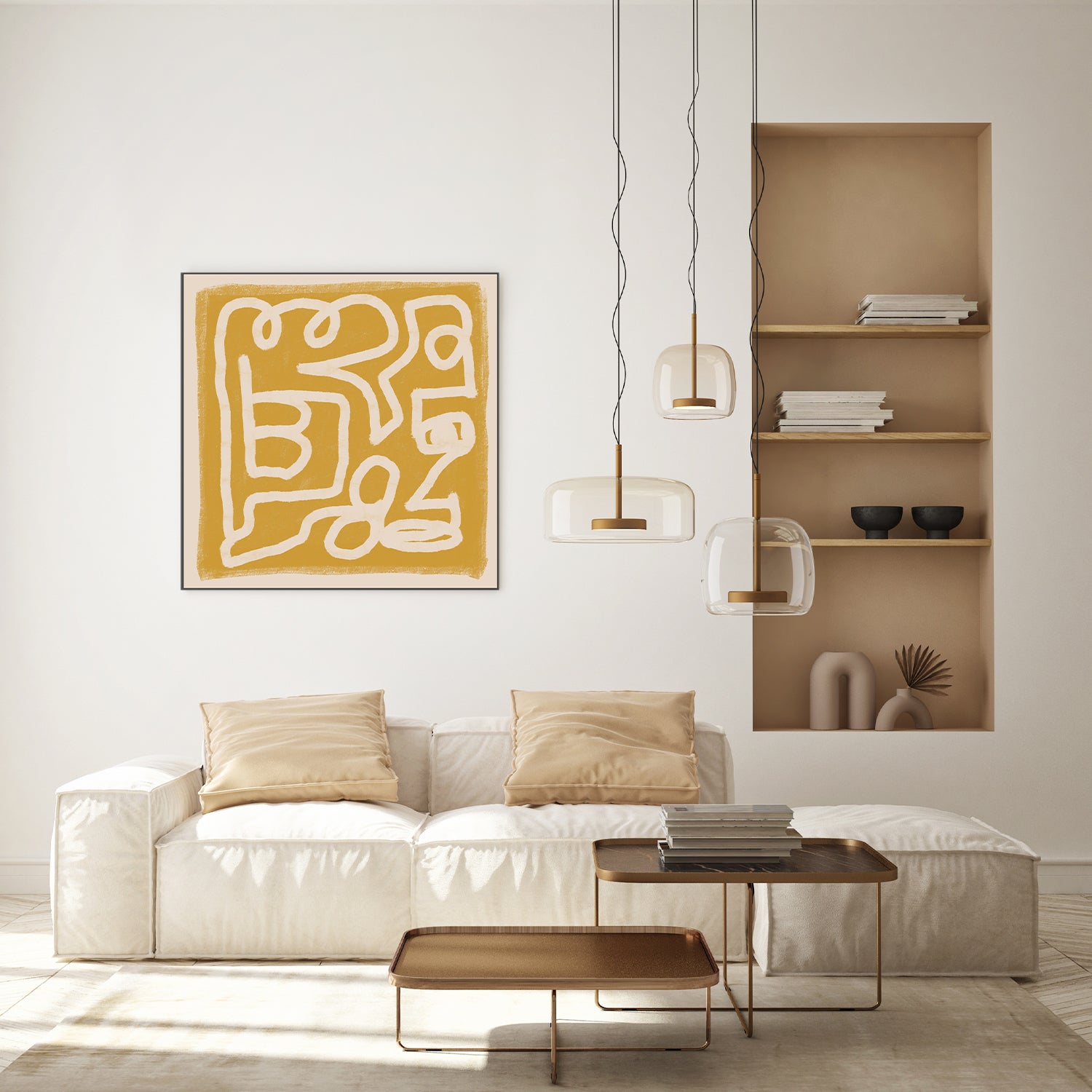 wall-art-print-canvas-poster-framed-Yellow Scribble , By Sharyn Bursic-7