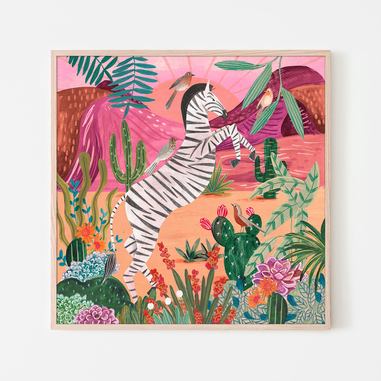 wall-art-print-canvas-poster-framed-Zebra in the mountains-6