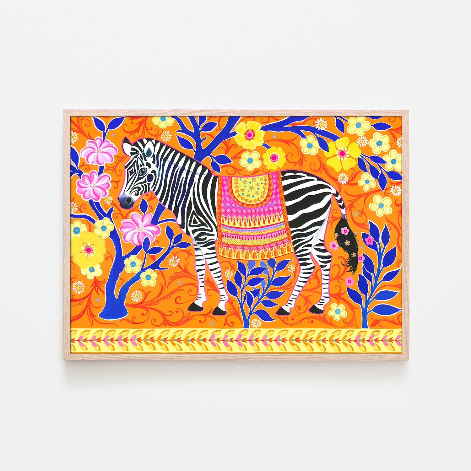 wall-art-print-canvas-poster-framed-Zebra's Vibrant Dream-6