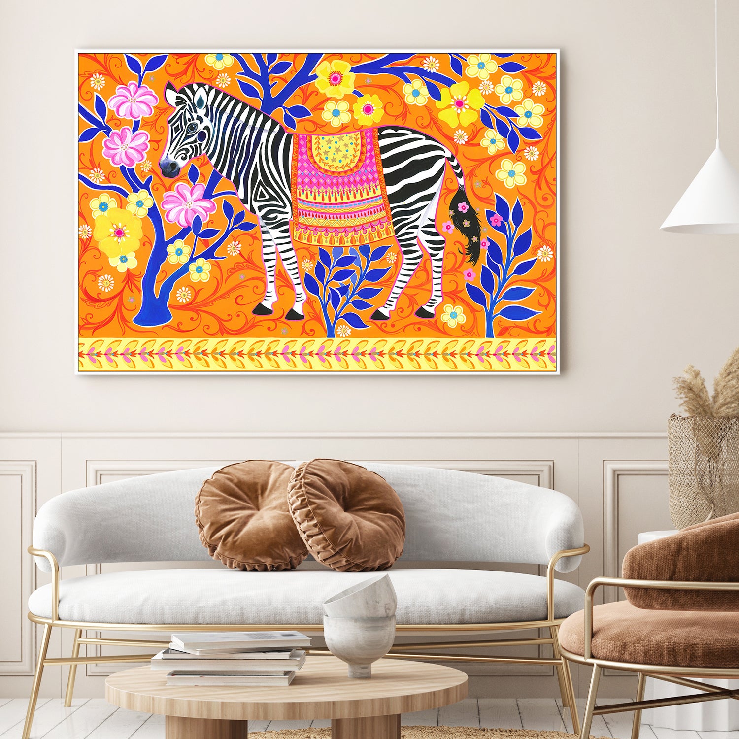 wall-art-print-canvas-poster-framed-Zebra's Vibrant Dream-7