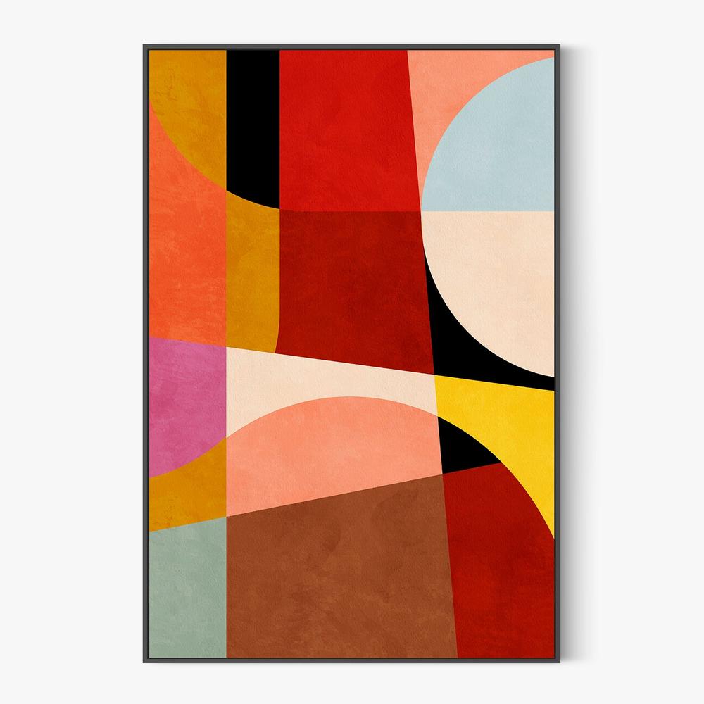Warm Colors Bauhaus Geometry, Style B-by-Ana Rut Bre-wall-art-print-canvas-poster-framed-Gioia