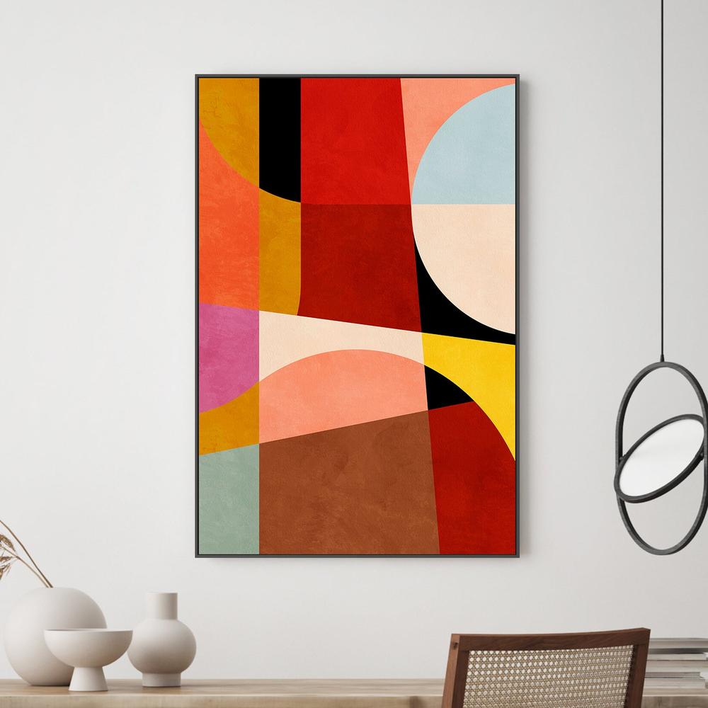 Warm Colors Bauhaus Geometry, Style B-by-Ana Rut Bre-wall-art-print-canvas-poster-framed-Gioia