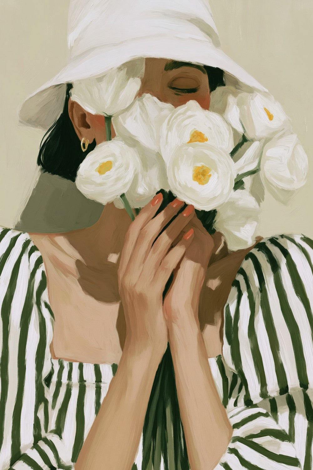 White Hat Ranunculus-by-Stephanie Jeuffroy-wall-art-print-canvas-poster-framed-Gioia