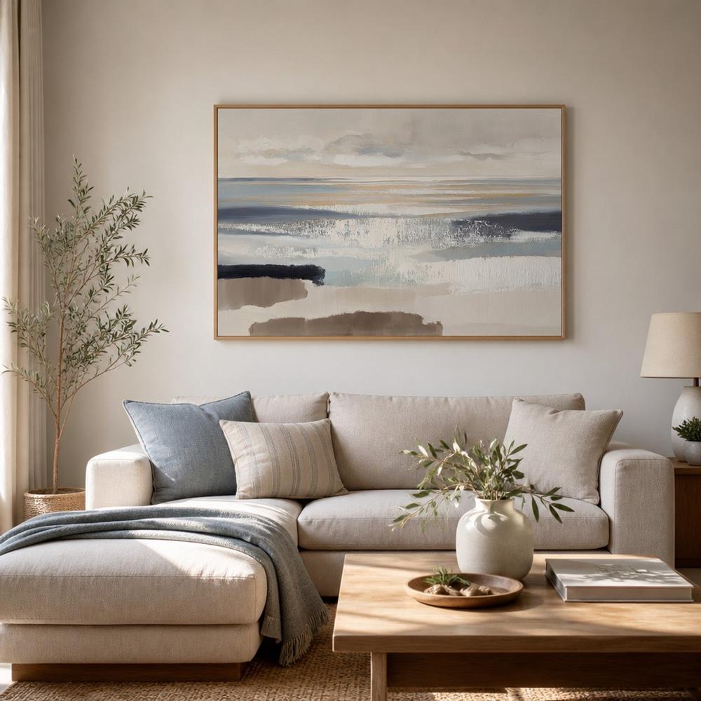 Wide Horizon Beach Abstract-by-Chromatic Storm Studio-wall-art-print-canvas-poster-framed-Gioia