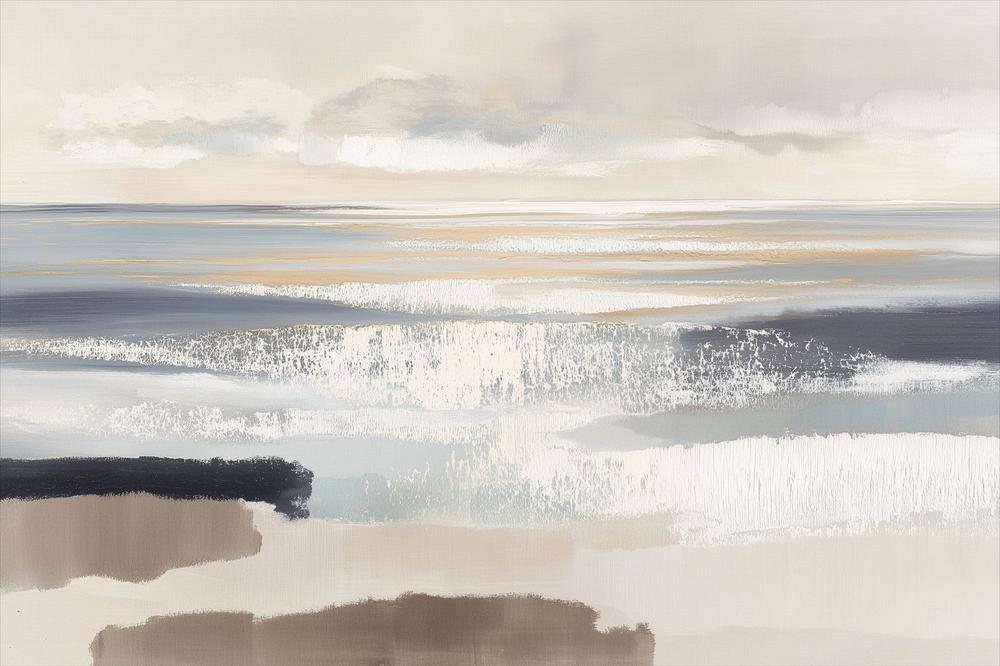 Wide Horizon Beach Abstract-by-Chromatic Storm Studio-wall-art-print-canvas-poster-framed-Gioia