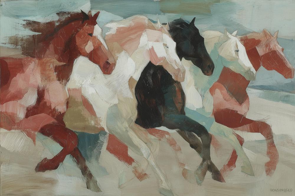 Wild Horses in Motion-by-Chromatic Storm Studio-wall-art-print-canvas-poster-framed-Gioia