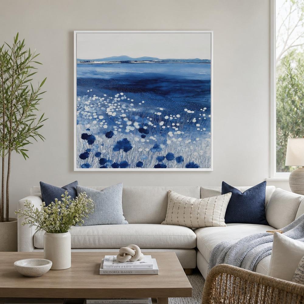 Wildflowers And Distant Mountains-by-Chromatic Storm Studio-wall-art-print-canvas-poster-framed-Gioia