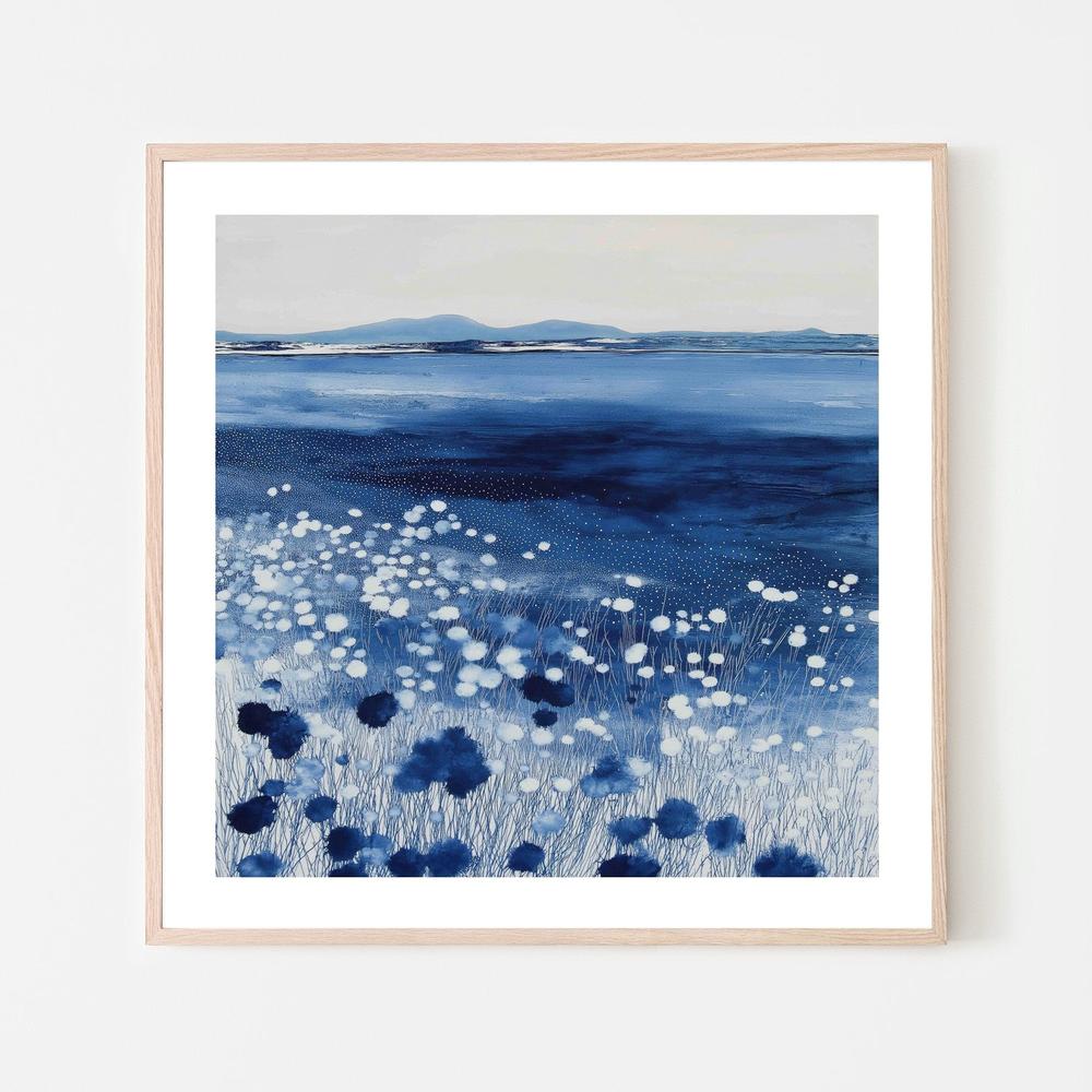 Wildflowers And Distant Mountains-by-Chromatic Storm Studio-wall-art-print-canvas-poster-framed-Gioia