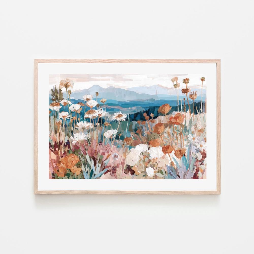 Wildflowers Overlooking Mountains-by-Chromatic Storm Studio-wall-art-print-canvas-poster-framed-Gioia