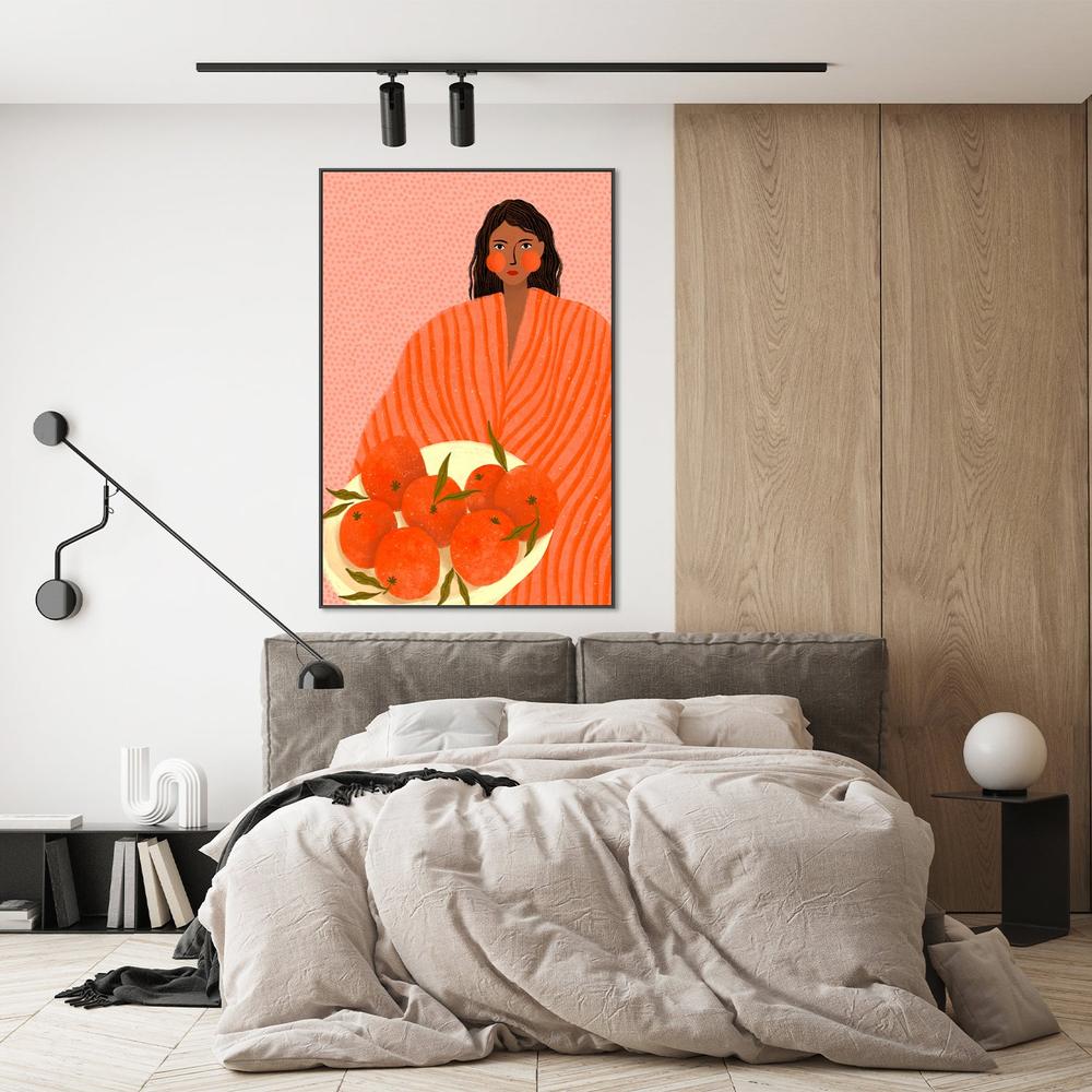 Woman Holding Oranges-by-Bea Muller-wall-art-print-canvas-poster-framed-Gioia