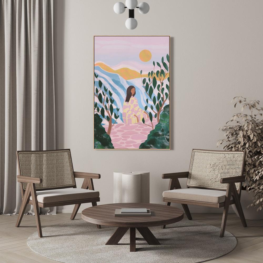 Woman in Serene Landscape-by-Essa Van Reis-wall-art-print-canvas-poster-framed-Gioia