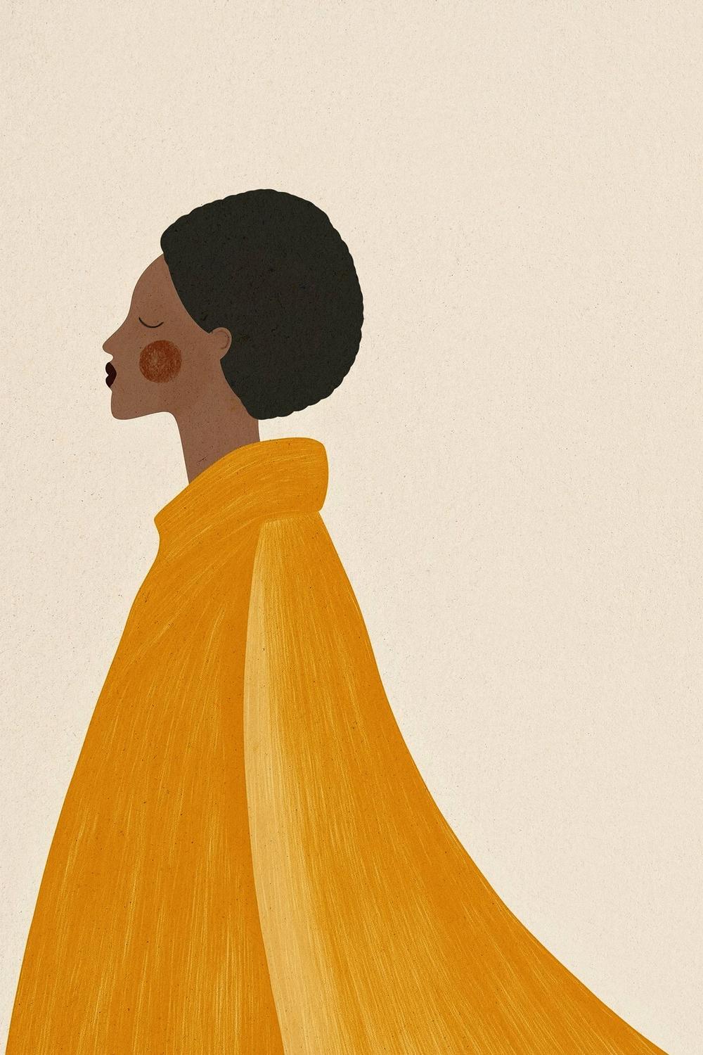 wall-art-print-canvas-poster-framed-Woman In Yellow Cape-1