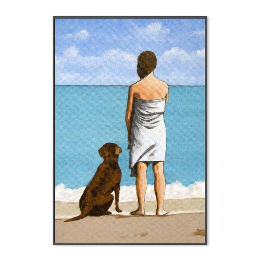 Woman With Dog-by-Sarah Morrissette-wall-art-print-canvas-poster-framed-Gioia