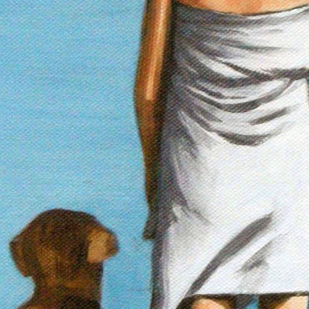Woman With Dog-by-Sarah Morrissette-wall-art-print-canvas-poster-framed-Gioia