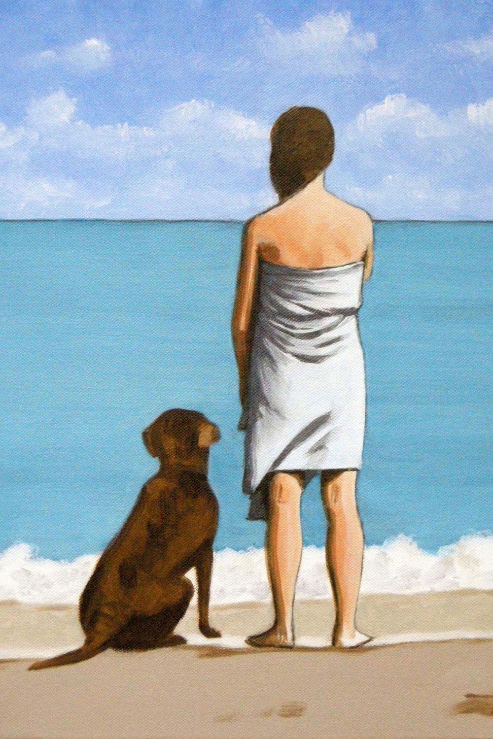 Woman With Dog-by-Sarah Morrissette-wall-art-print-canvas-poster-framed-Gioia
