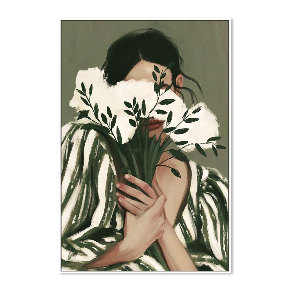 woman with flowers-by-Stephanie Jeuffroy-wall-art-print-canvas-poster-framed-Gioia