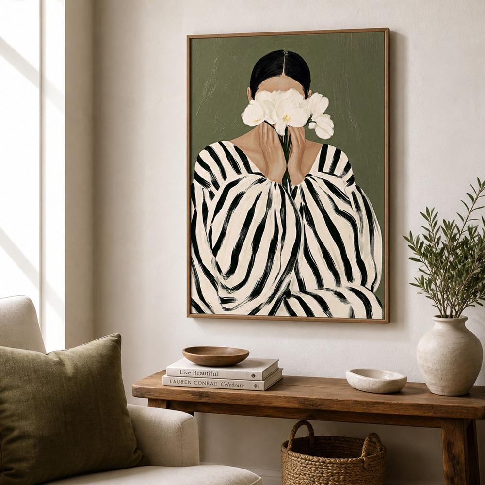Woman with White Orchids-by-Stephanie Jeuffroy-wall-art-print-canvas-poster-framed-Gioia