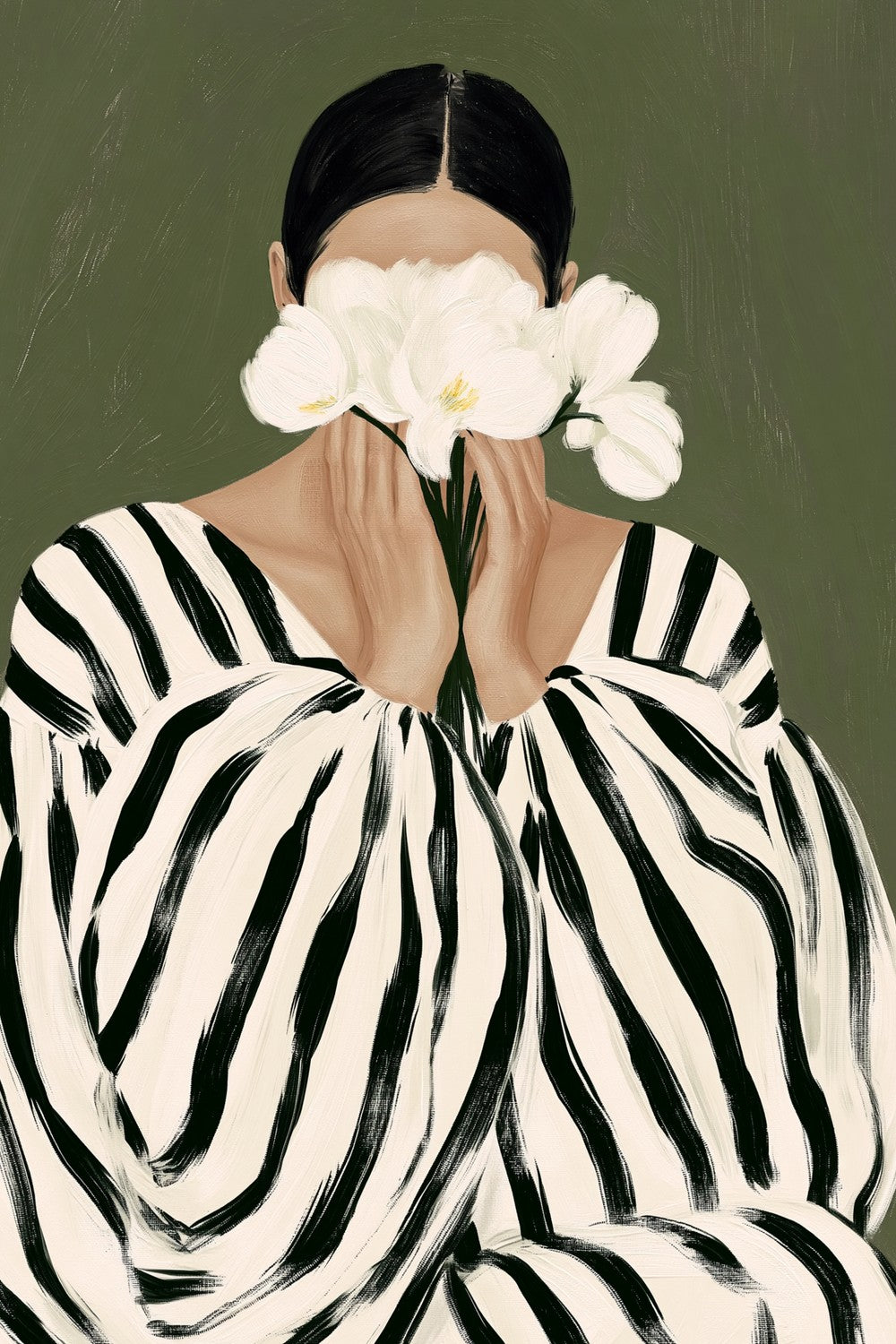 Woman with White Orchids-by-Stephanie Jeuffroy-wall-art-print-canvas-poster-framed-Gioia