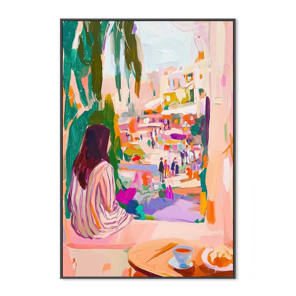 Woman's Summer City View-by-Stephanie Jeuffroy-wall-art-print-canvas-poster-framed-Gioia