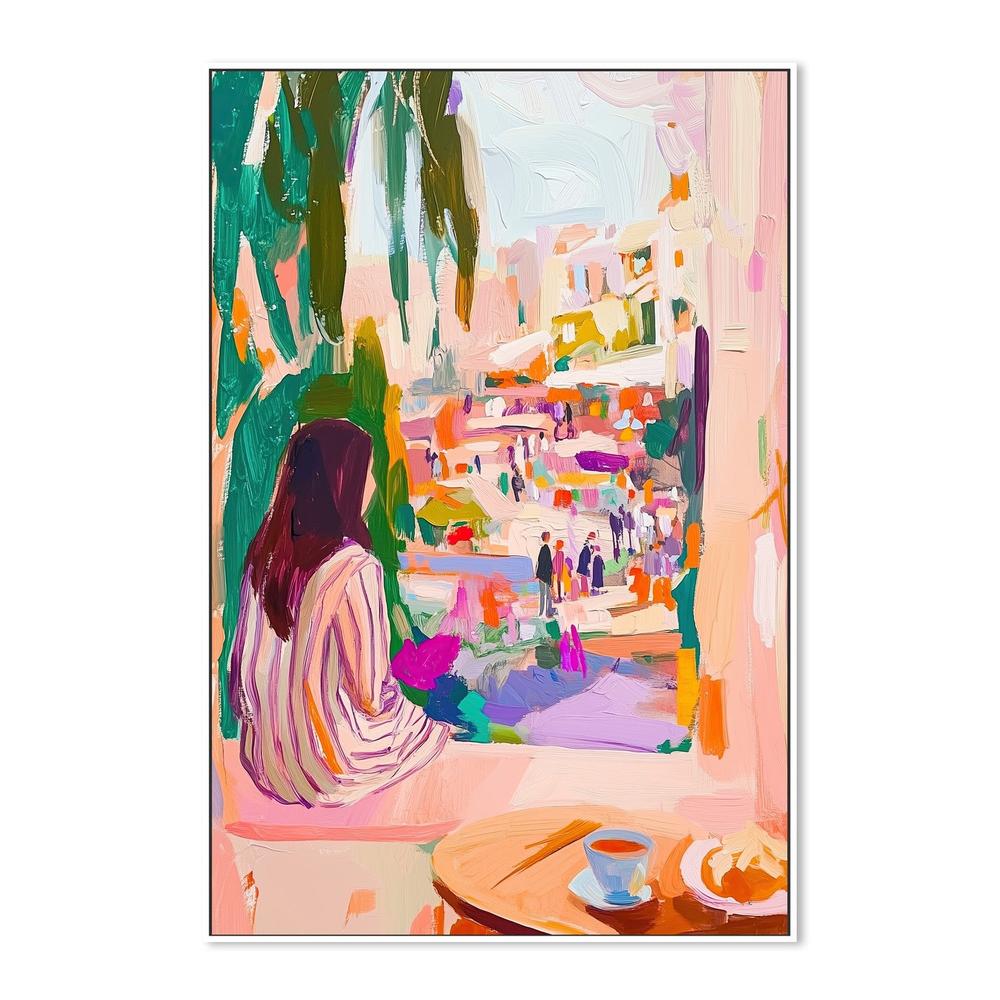 Woman's Summer City View-by-Stephanie Jeuffroy-wall-art-print-canvas-poster-framed-Gioia