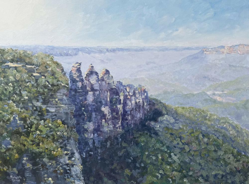 Blue Mountains - Three Sisters. Original hand-painted artwork by Meredith Howse.
