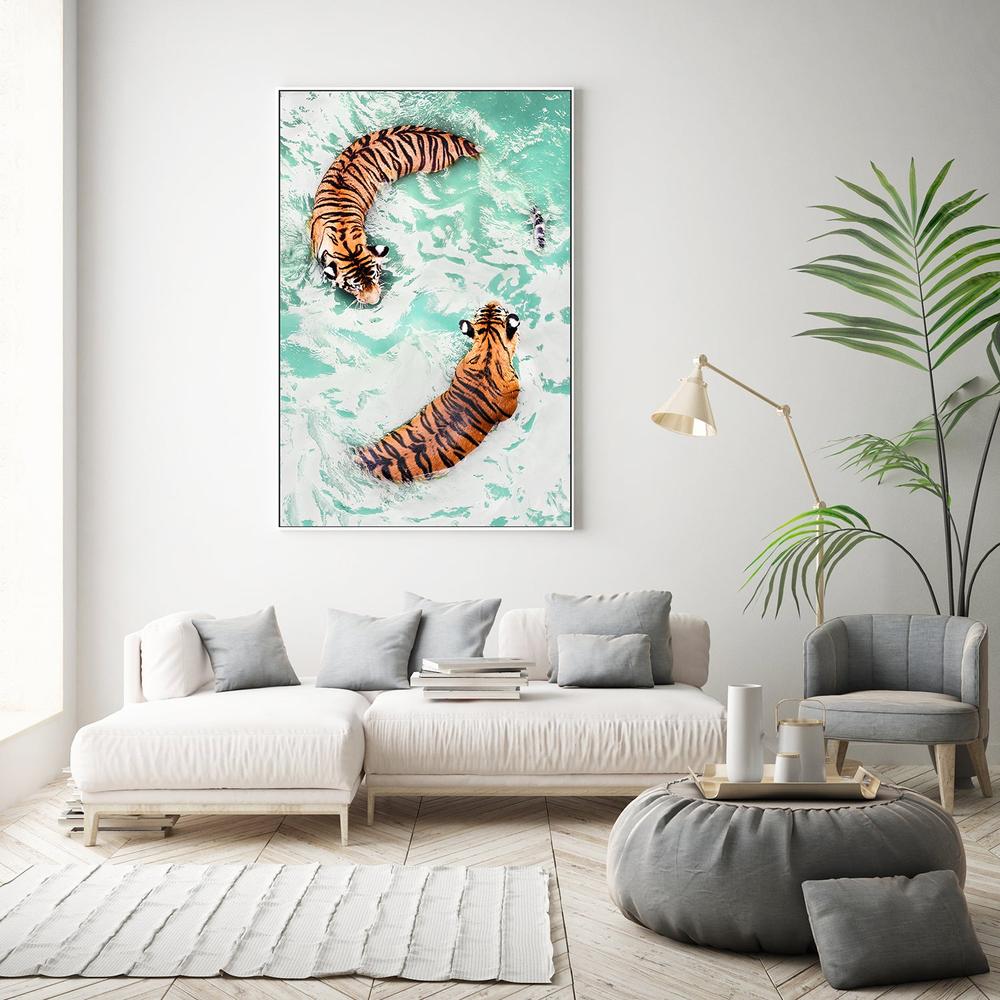 Yin & Yang Tigers-by-Gal Pittel-wall-art-print-canvas-poster-framed-Gioia