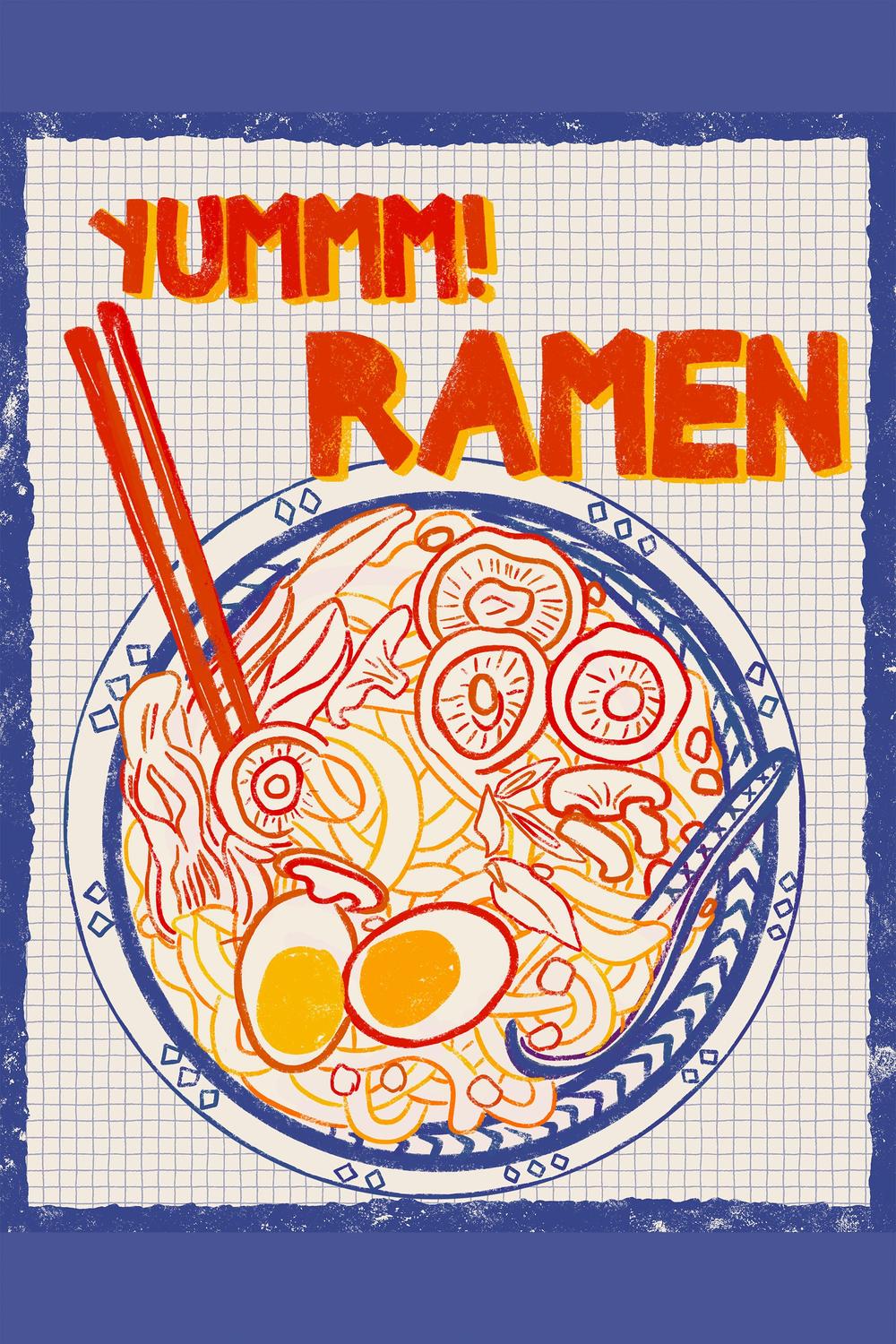 Yummy Ramen Bowl-by-Radhika Modi-wall-art-print-canvas-poster-framed-Gioia