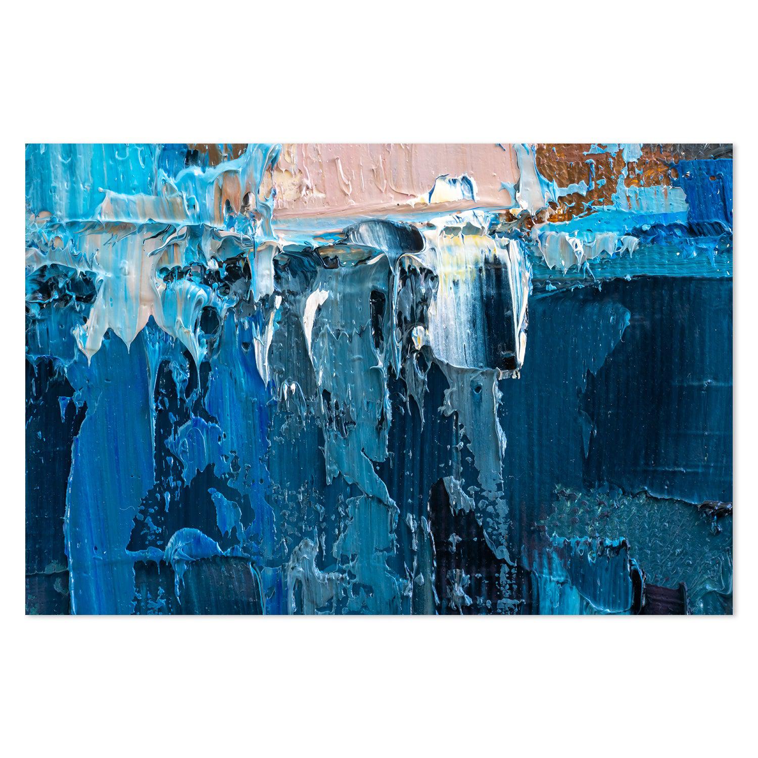 Blue and Pink Abstract , Hand-painted Canvas