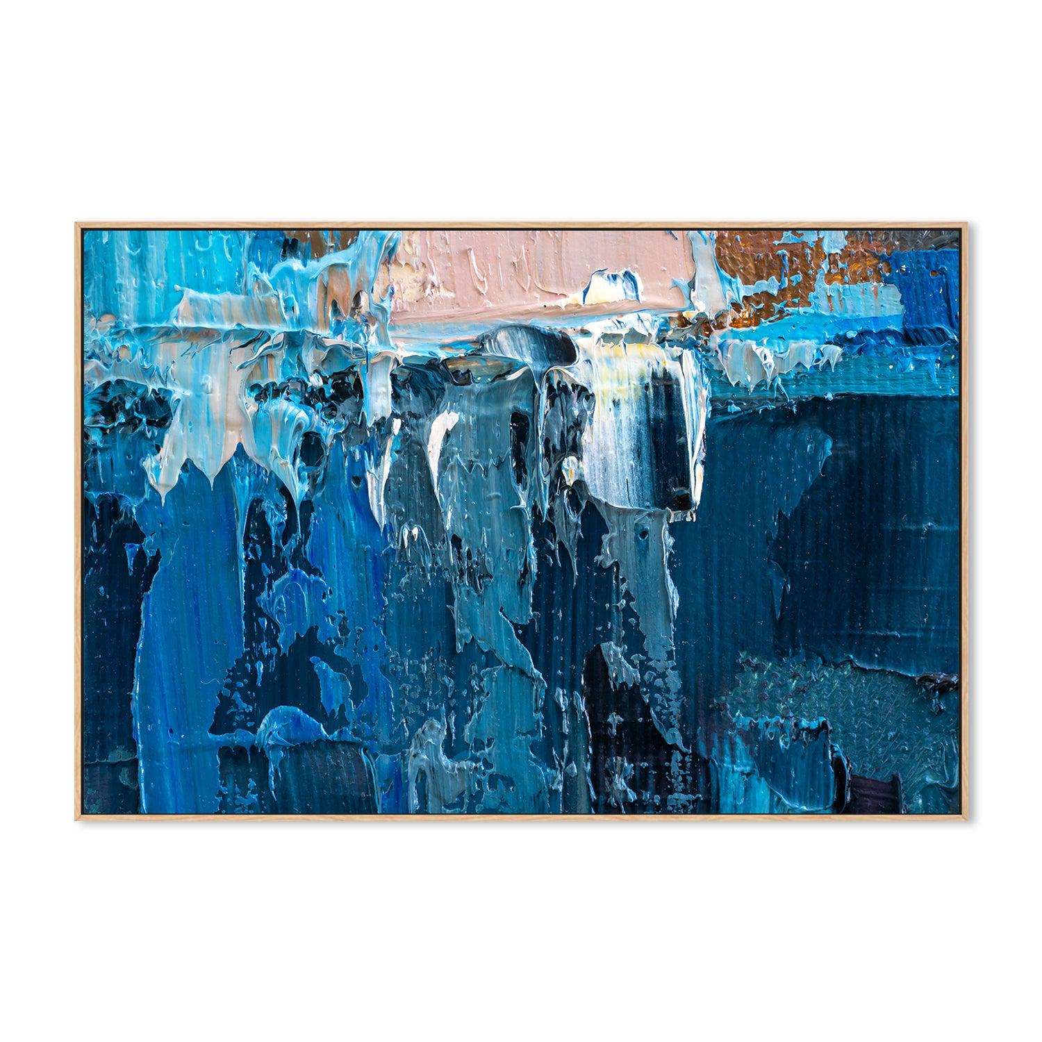 Blue and Pink Abstract , Hand-painted Canvas