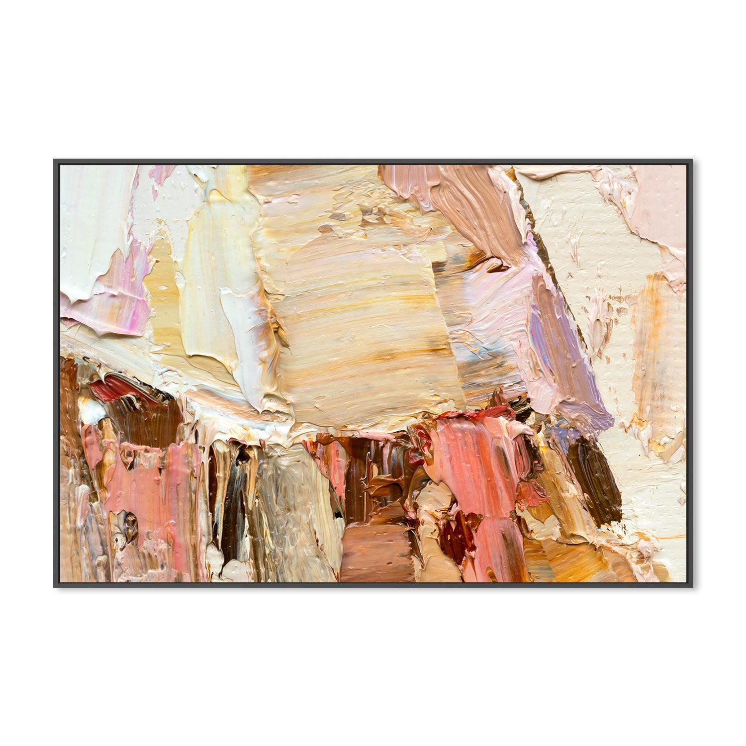 Mustard and Peach Abstract , Hand-painted Canvas